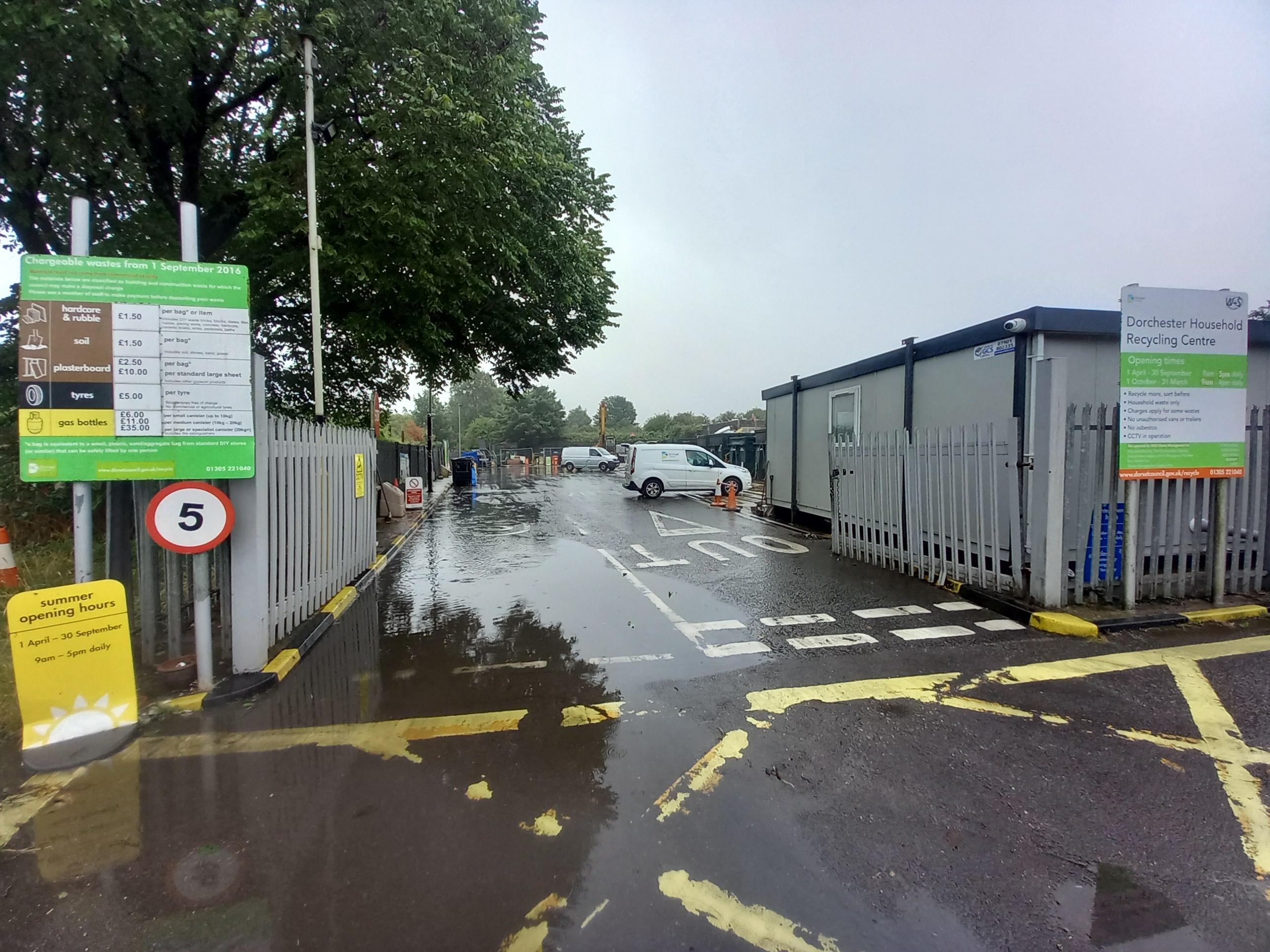 Dorchester Household Recycling Centre front entrance
