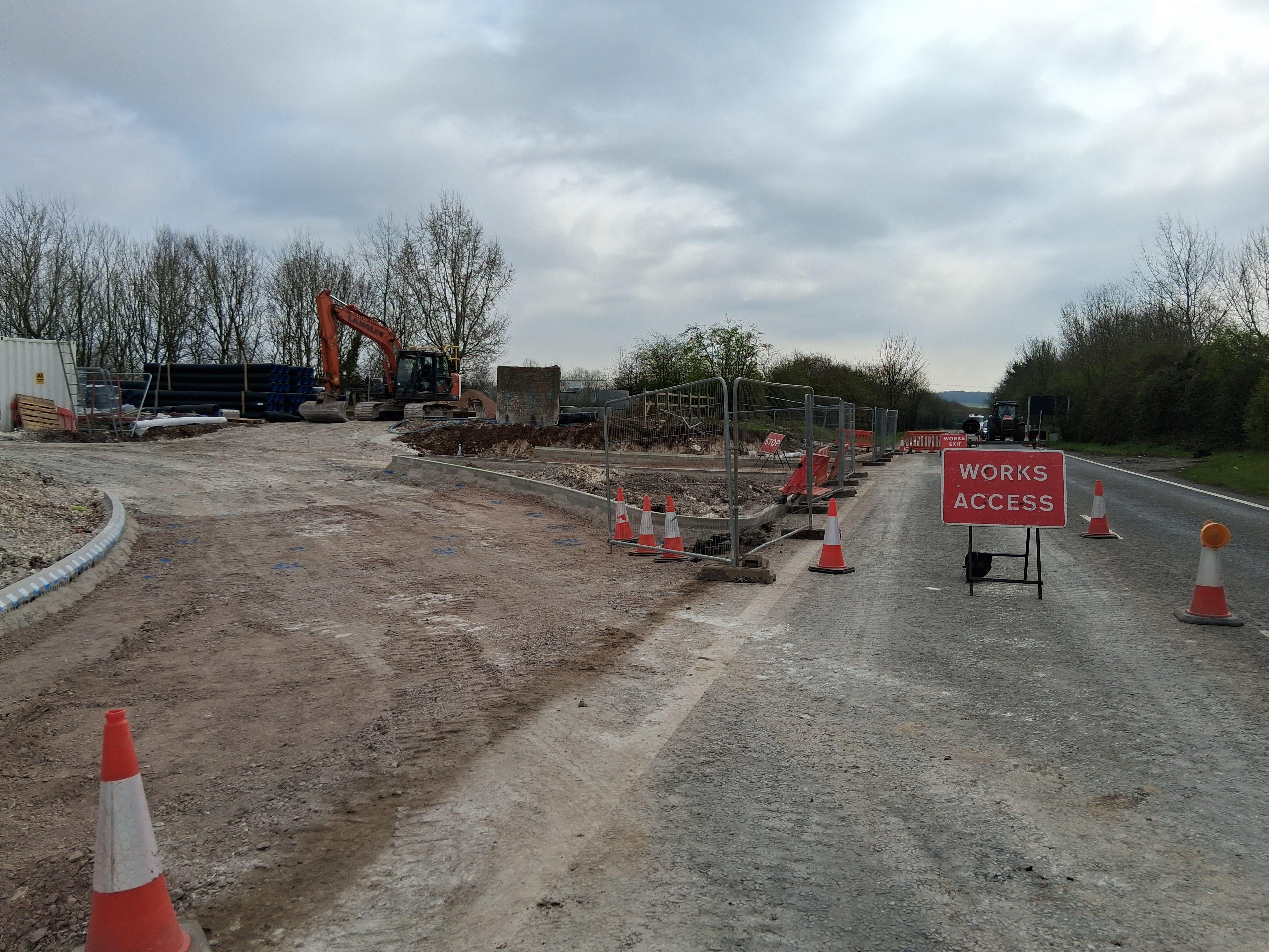 Roadworks at site of new Blandford Waste Management Centre