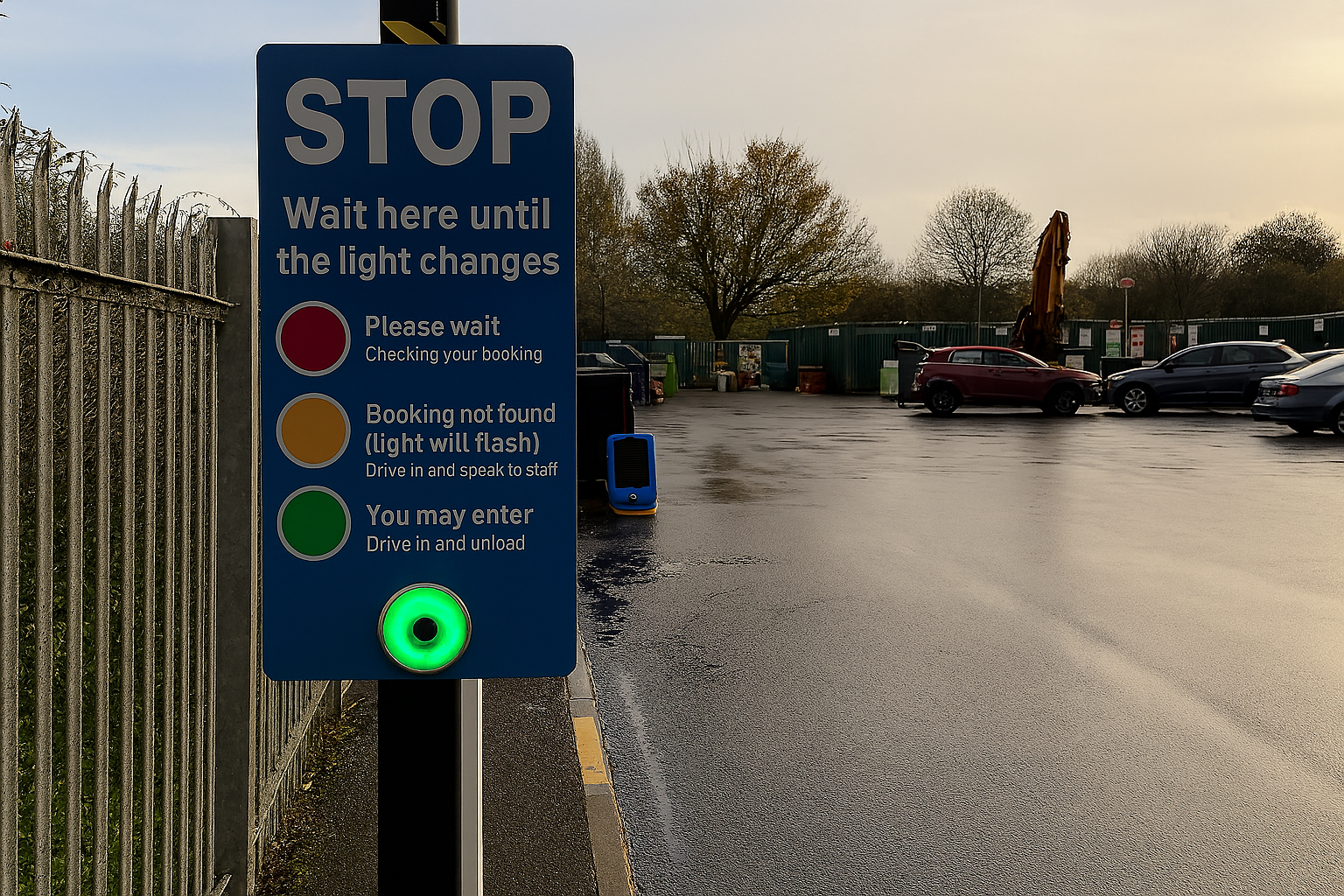 Signage at Dorchester Household Recycling Centre