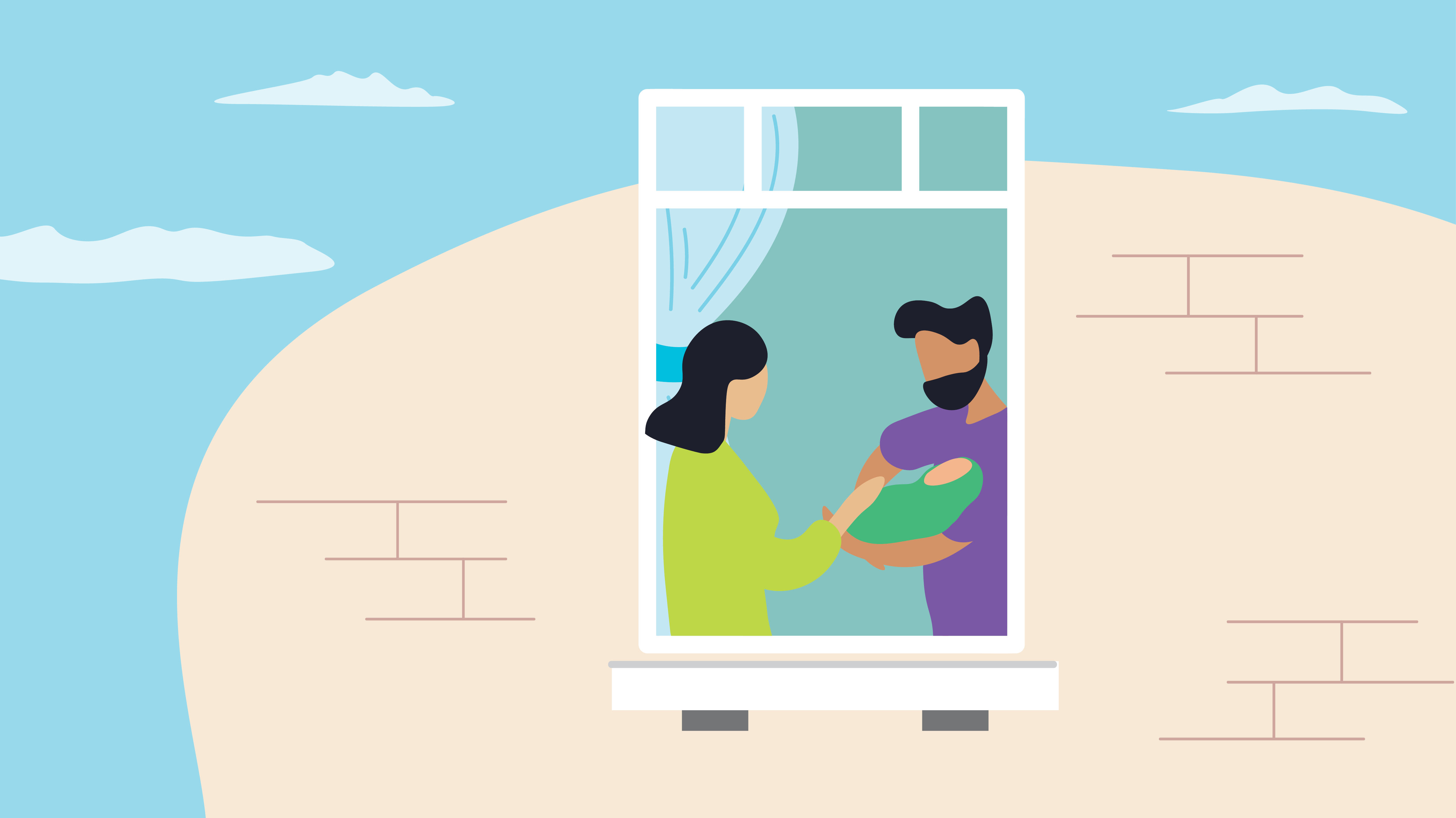 Illustration which includes people, creating a window into lives and individual circumstances