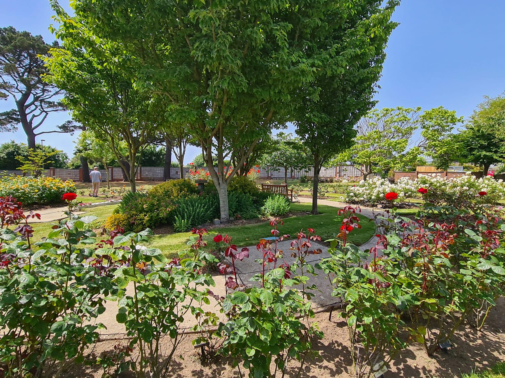 The remembrance gardens at Weymouth Crematorium