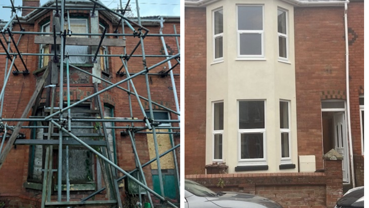 This show pre renovation and post renovation images of a former empty home