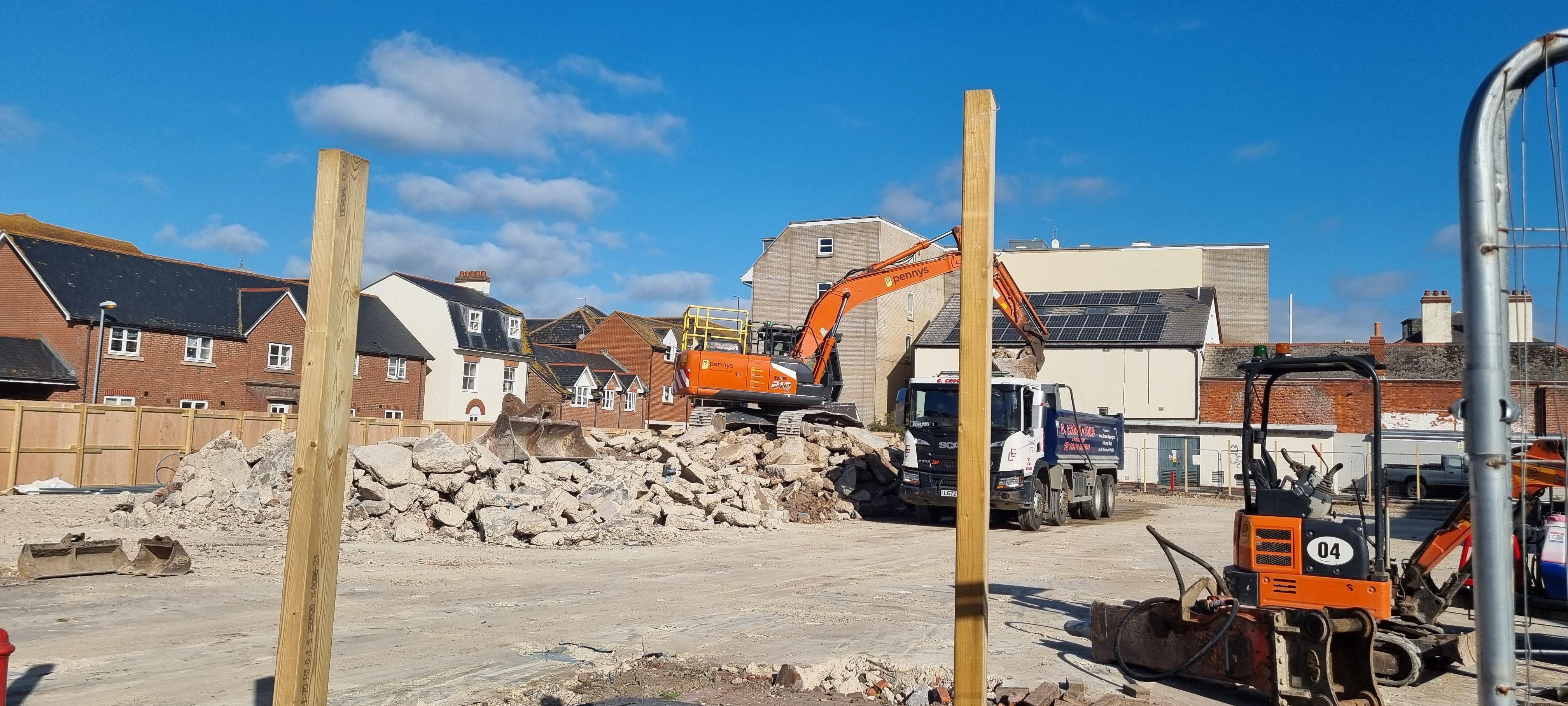 Demolition on the site of the former Weymouth Bowl