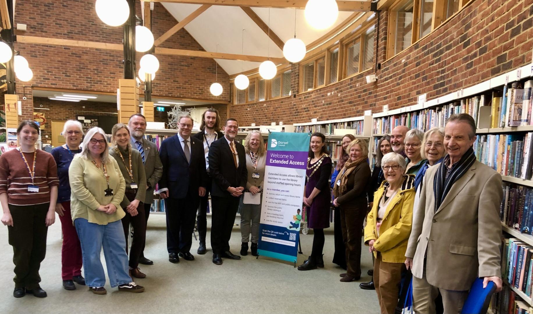 Library users, councillors and staff at Gillingham Library