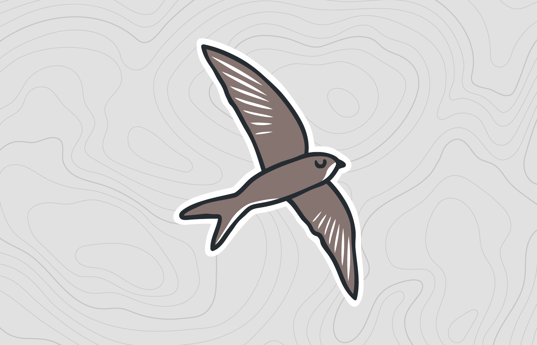 Illustration of a bird flying on a grey background