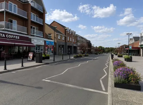 Visual mock up street view of Victoria Road in Ferndown