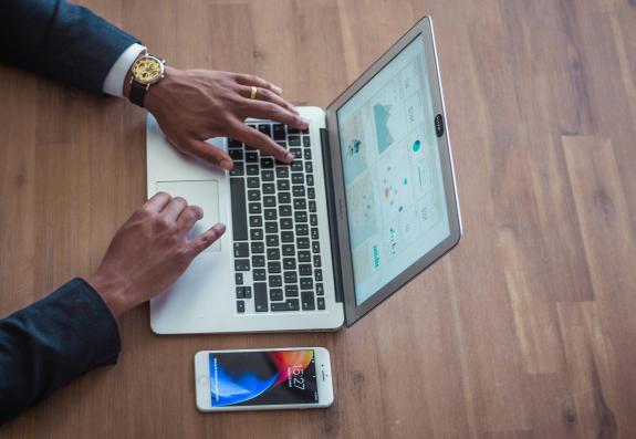 Man at desk with laptop